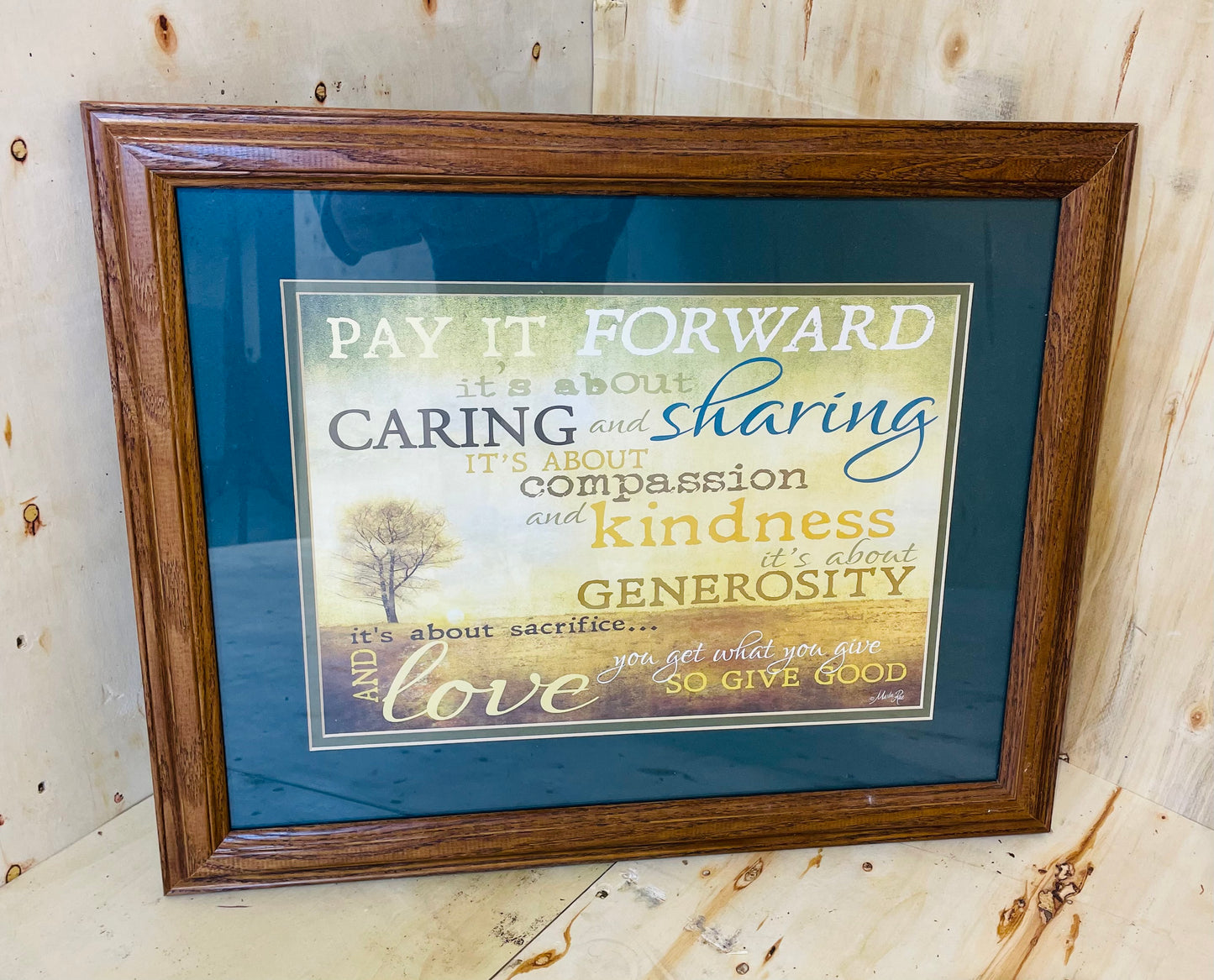 “Pay It Forward” Framed Inspirational Wall Art