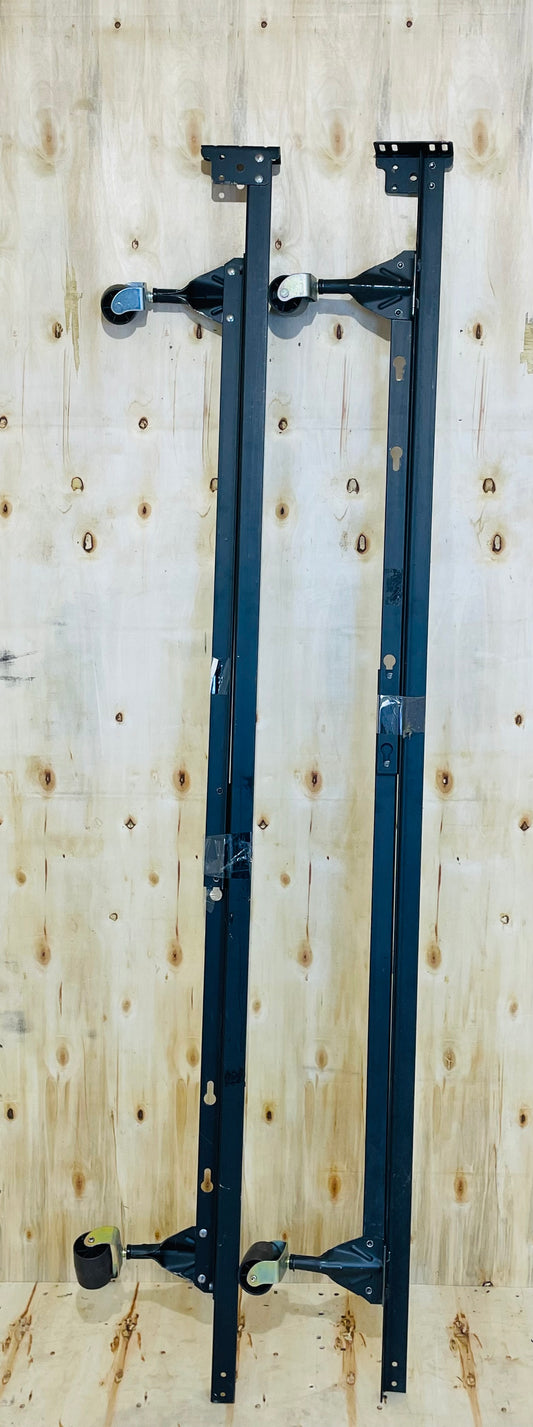 Adjustable Metal Bed Frame with Locking Casters (Universal Size)