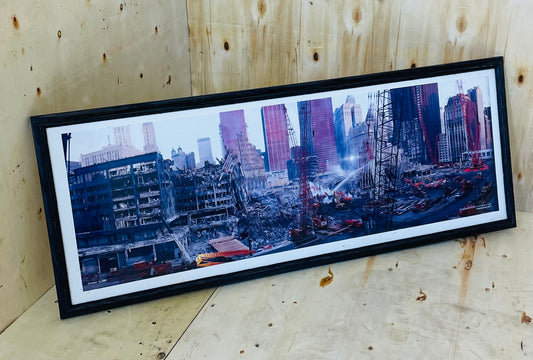 Framed World Trade Center Recovery Panorama Photograph (October 2001)
