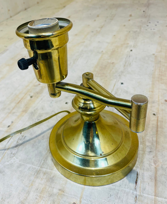Vintage Adjustable Brass Desk Lamp Base