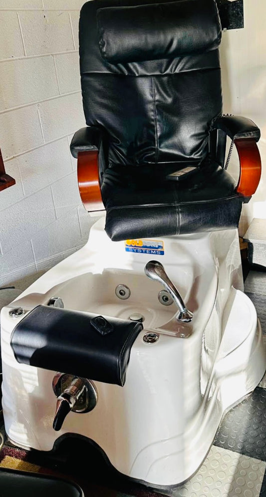 HTT Pedicure Spa Chair with Massage System and Foot Basin