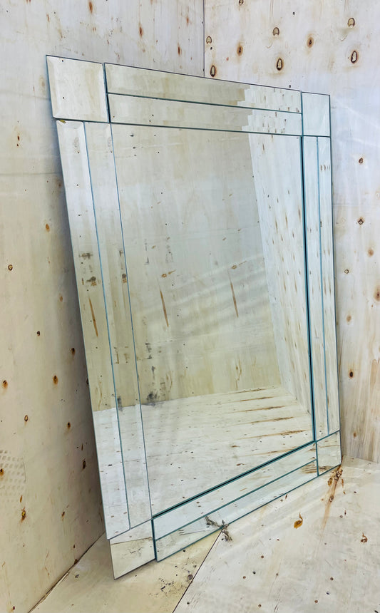Beveled Frameless Rectangular Wall Mirror