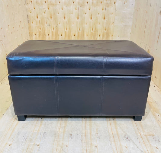 Faux Leather Storage Ottoman Bench with Lift-Top