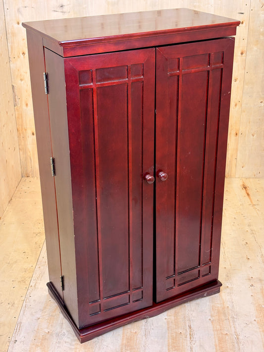 Solid Wood Media Storage Cabinet with Included DVD Collection